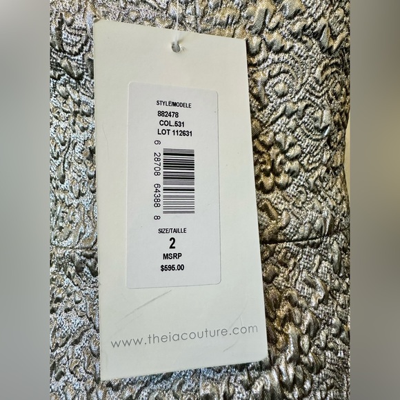 THEIA Metallic Brocade Dress - Picture 13 of 16